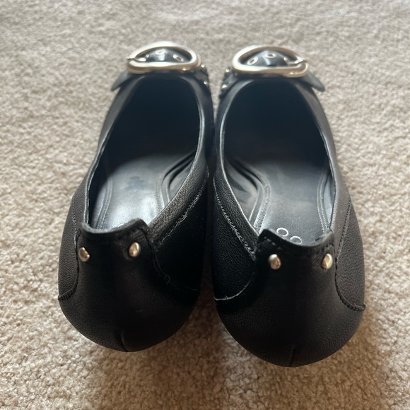 Franco Sarto black leather wedge heels size 10. Like new - Picture 4 of 4